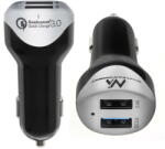 Maclean 2x USB Energy QC3.0 cablu inclus 1.5m 4.8A 24W Argintiu (MCE157)