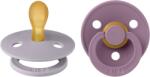 BIBS - Set 2 suzete Colour Latex, tetina simetrica, 0 luni +-Fossil Grey/Mauve