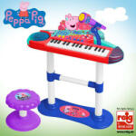 Reig Musicales Keyboard electronic cu microfon si scaunel Peppa Pig (RG2353) - drool Instrument muzical de jucarie