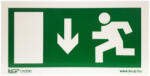 Kö-Jó Tábla utánvilágítós öntapadós menekülési irány Le 200x100 UV200 (MJ001)