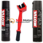 Motul Kit intretinere Motul C1 Chain Clean 0.4L + Perie curatat lant + Motul C3 Chain Lube Off Road 0.4L