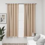 vidaXL Draperii opace aspect in, cu cârlige, 2 buc. , bej, 140x175 cm (321212)