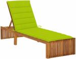 vidaXL Șezlong cu pernă, lemn masiv de acacia (3064160)