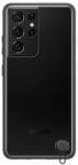 Samsung Galaxy S21 Ultra 5G SM-G998, Szilikon tok, átlátszó hátlap, ütésálló keret, fekete, gyári (RS102678) (RS102678)