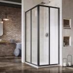 RAVAK Zuhanykabin SRV2-90 195 S fekete+Transparent üveg - csempebolt