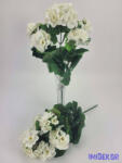  Muskátli 5 ágú selyemvirág csokor 35 cm - Fehér