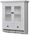 vidaXL Dulap de perete pentru bucătărie, cu ușă din sticlă, lemn, alb (241374)