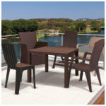 Keter Masa de gradina imitatie ratan Keter patrata maro Melody Quartet 95x95x74.5 cm (255848)