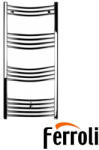 Ferroli Radiator baie portprosop curbat, 600/1000 cromat, Ferroli Talia