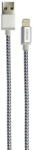 Grixx Cablu date GRIXX - 8-pin to USB Apple MFI License, impletit, lungime 3m - gri/alb (GRCA8PINFMC103) - vexio