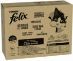 FELIX 80x85g Felix Fantastic Tonhal, lazac, tőkehal, fekete tőkehal nedves macskatáp