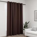 vidaXL Perdea opacă, aspect pânză, cu ocheți, gri taupe, 290x245 cm (321203)