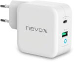 Nevox Incarcator de retea Incarcator Retea USB Nevox DualPort, 1 X USB - 1 X USB Type-C, 65W, Quick Charge - Power Delivery, Alb (ad/USB/Nev/TypC/a/bl-or) - vexio