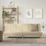 vidaXL Canapea extensibilă, crem, material textil (351884) Canapea
