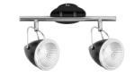 GreenSite Oliver, plafonieră, dulie GU10, 2 becuri LED, 5, 5W, negru-crom