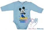  Disney Mickey pamut hosszú ujjú body elöl patentos - Kék Little Boy (44)