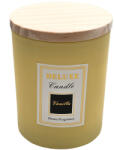 Home Fragance Lumanare parfumata VANILLA, pahar sticla si capac lemn, 6.5x8 cm