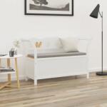 vidaXL Bancă, alb, 107x45x75, 5 cm, lemn masiv de brad (351774)