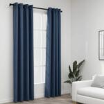 vidaXL Perdele opace aspect pânză cu ocheți 2 buc. albastru 140x225 cm (321177)