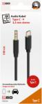 2GO 797219 USB Type C - Jack 3.5mm, 1m, Negru (797219) - pcone
