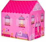 Iplay Lányos játszósátor, rózsaszín ház mintával, alagúttal, 96x73x102 cm