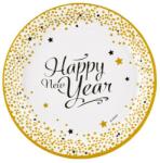 Amscan Golden Wishes Happy New Year papírtányér 8 db-os 23 cm (DPA990227066)