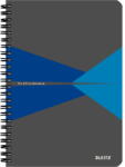 Leitz Caiet de birou LEITZ Office, carton laminat, coperta flexibila, A5, 90 coli, cu spira, dict, albastr (L-44590035) - vexio