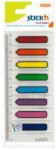 Stick'n Stick index plastic transparent color 45 x 12 mm, 8 x 15 file/set, Stick"n - sageata - 8 culori neon (HO-21466)