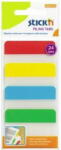 Stick'n Stick index plastic transp. cu margine color 38 x 51 mm, 4 x 20 file/set, Stick"n - 4 culori neon (HO-21608)