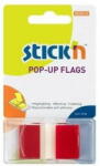 Stick'n Film index autoadeziv 45 x 25mm, 50 file/set, cu dispenser, Stick"n Pop-up - transparent/rosu (HO-26021)