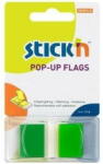 Stick'n Film index autoadeziv 45 x 25mm, 50 file/set, cu dispenser, Stick"n Pop-up - transparent/verde (HO-26023)