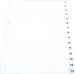 Optima Index plastic gri, numeric 1- 5, A4, 120 microni, Optima (OP-405 ZA)