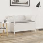 vidaXL Bancă, alb, 107x45x75, 5 cm, lemn masiv de brad (351773)
