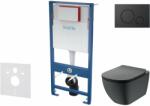 kielle Genesis - Set pentru montare încastrată, toaletă Tesi și capac softclose, Aquablade, clapetă Gemini IV, negru mat SANI11AD5501 (SANI11AD5501)