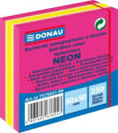 DONAU Öntapadó jegyzettömb, 50x50 mm, 250 lap, DONAU, neon rózsaszín (D757502) (D757502)