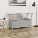 vidaXL Bancă, gri, 107x45x75, 5 cm, lemn masiv de brad (351775)