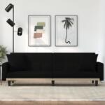 vidaXL Canapea extensibilă cu perne, negru, material textil (351877) Canapea