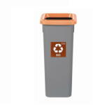 Plafor Cos plastic reciclare selectiva, capacitate 75l, PLAFOR Fit - gri cu capac maro - bio (PL-723-06) - vexio Cos de gunoi