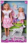 Simba Toys Papusa Steffi Love cu Evi si catelul la plimbare Papusa