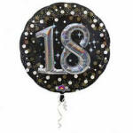 anagram Számos lufi 27" 68cm óriás szám, 3D - Sparkling Birthday 18 (LUFI318009)