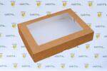 Szidibox Karton Papírdoboz barna kraft ablakkal 26x19x5cm, ételcsomagolás P9631 (SZID-00362)