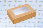 Szidibox Karton Papírdoboz barna kraft ablakkal 19x13x5cm, ételcsomagolás P8093 (SZID-01319)