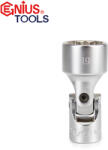 Genius Tools Dugókulcs - crowafej 3/8" csuklós 19 mm Genius (355619)