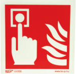 Kö-Jó Tábla utánvilágítós öntapadós Kézi tűzjelző 150x150 UV200 (TT06)
