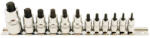 Laser Tools Rátűzőkulcs - crowa+bit készlet 1/4"-3/8"-1/2" 12 db-os RÖVID Torx: T8-T60 (LAS-5521)