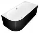 POLYSAN Sapho POLYSAN VIVA R MONOLITH 180x75x60cm asszimetrikus kád, fekete/fehér 72129MB (72129MB)
