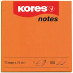 Kores Notite adezive, Kores, 75 x 75 mm, portocaliu, 100 file (KS879041)
