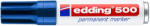 edding Marker permanent Edding 500, negru, corp aluminiu, varf retezat, 2-7 mm, albastru (ED5003)