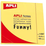 APLI Notite adezive Apli, 75 x 75 mm, 100 file, galben (AL011897) - siscom-papetarie