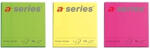 A-series Notite adezive A-Series 75x75mm set 6x100 file diverse culori neon galben roz verde (AY000805)